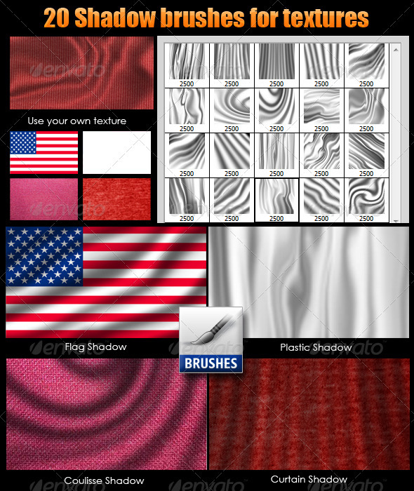 Shadow Brushes for Textures - Brushes Photoshop