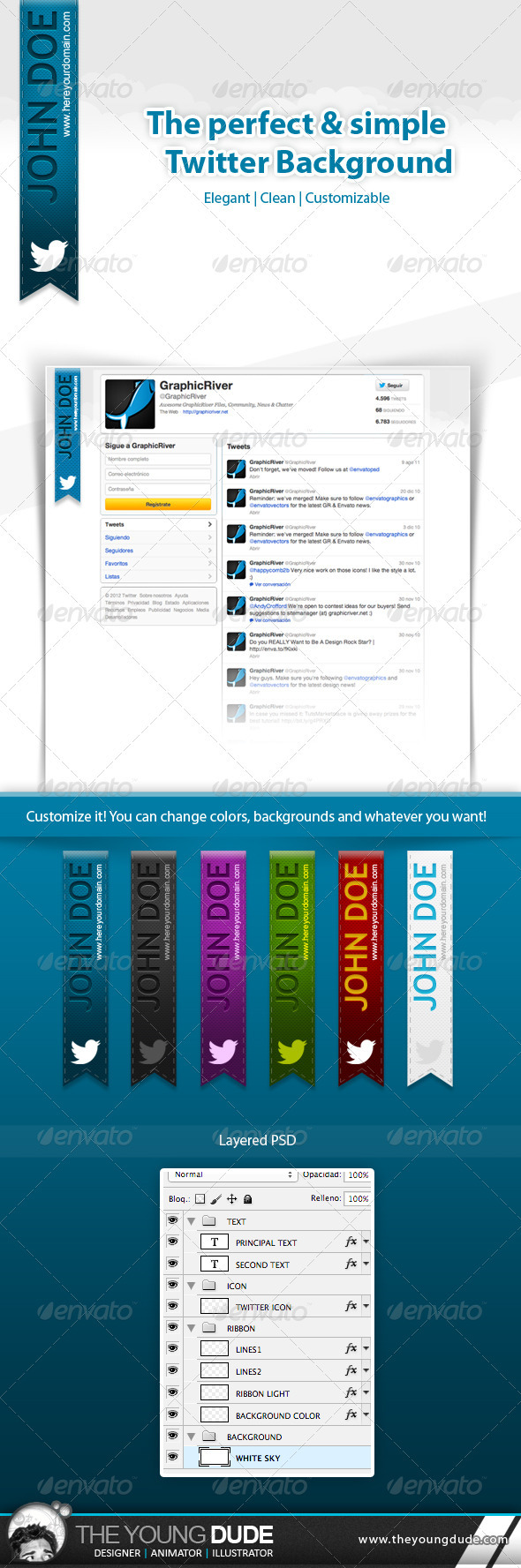 Simple and Clean Twitter Background - Twitter Social Media