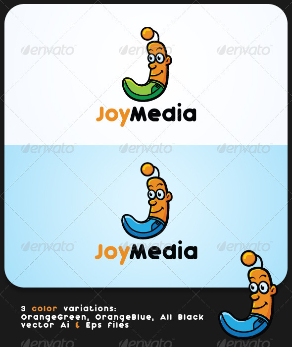 Joy Media J Mascot Letter Logo Template - Letters Logo Templates
