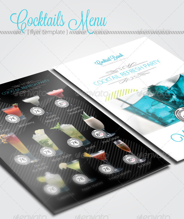 Cocktail Menu Flyer - Clubs & Parties Events