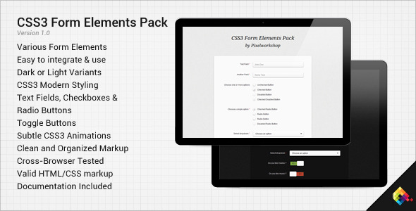 CSS3 Form Elements Pack - CodeCanyon Item for Sale