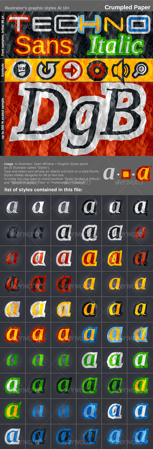 Add-ons : Illustrator¡¯s styles AI CS& Crumpled Paper GraphicRiver 101893 - Illustrator Styles Add-ons : Illustrator¡¯s styles AI CS& Crumpled Paper GraphicRiver 101893 - Illustrator Styles