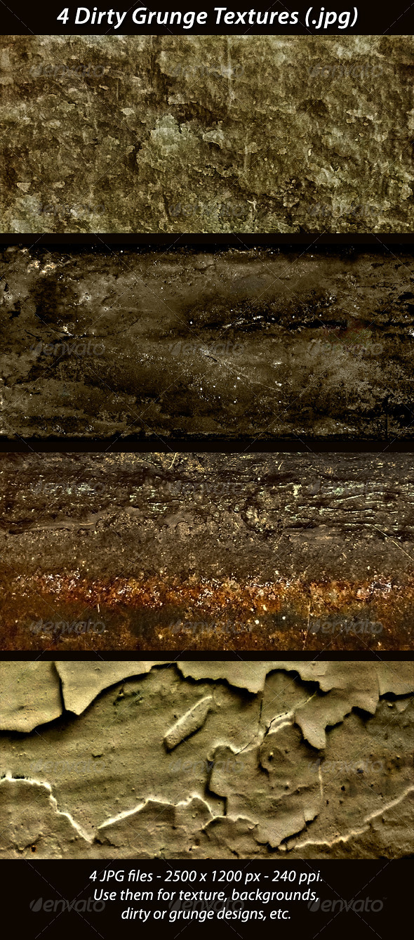 4 Grunge Textures - Industrial / Grunge Textures