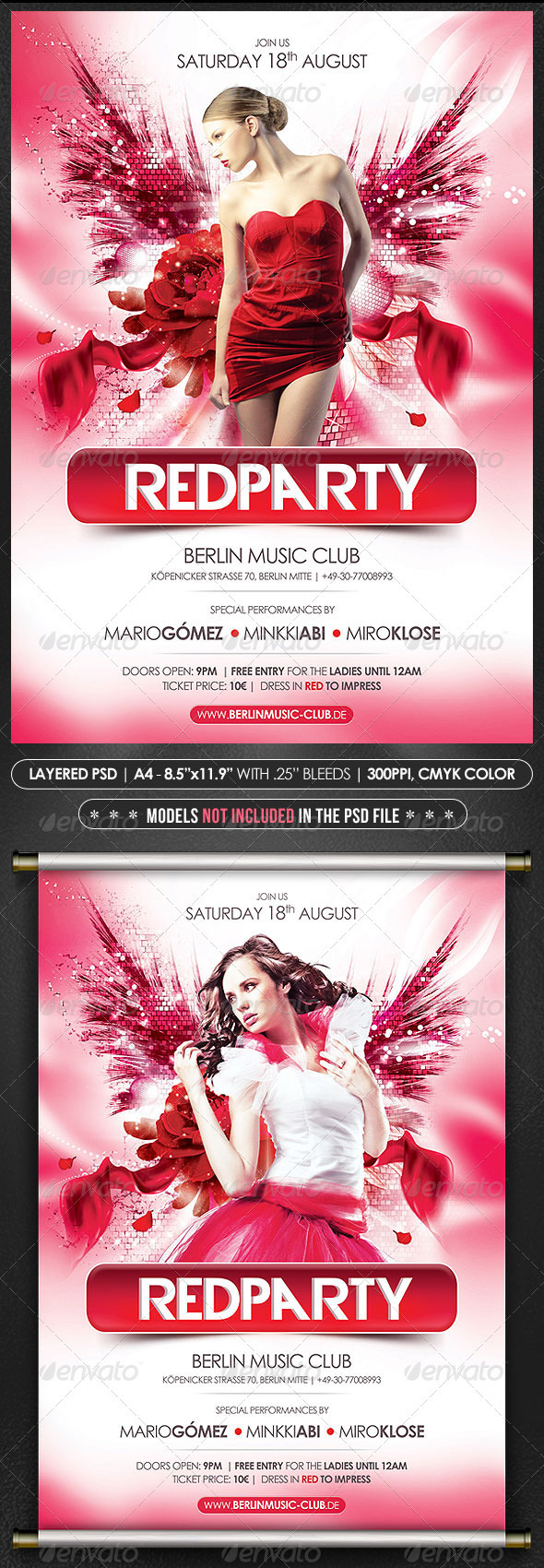 Red Party Poster/Flyer - Events Flyers