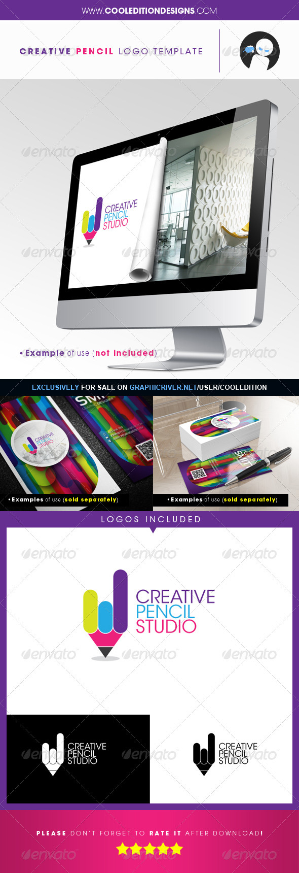 Creative Pencil - Logo Template - Vector Abstract