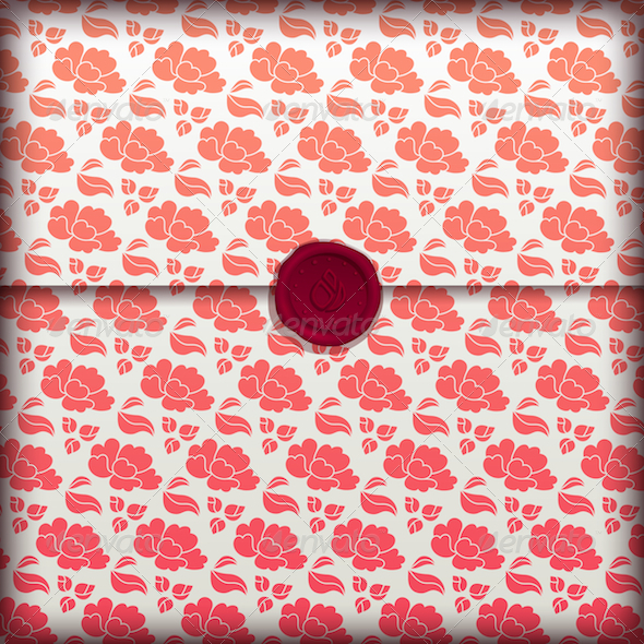 Red Flower Letter Banner - Abstract Conceptual