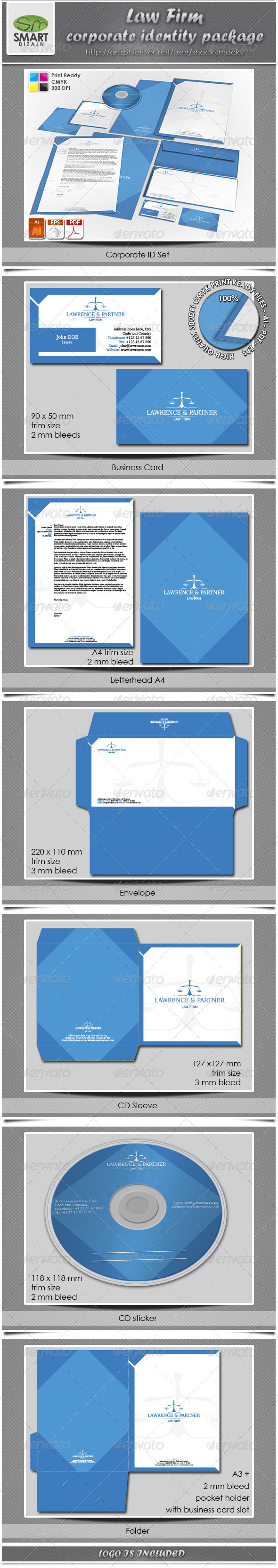 Law Firm corporate ID package - Stationery Print Templates