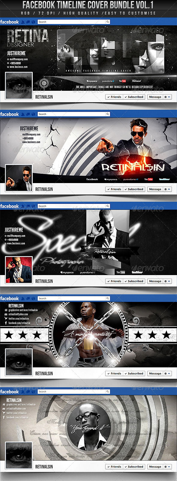 Facebook Timeline Cover Bundle Vol.1 - Facebook Timeline Covers Social Media