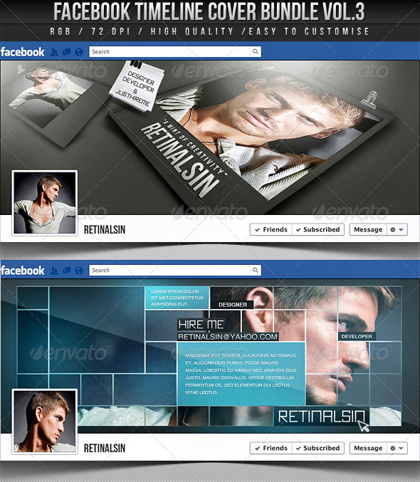 Facebook Timeline Cover Bundle Vol.3 - Facebook Timeline Covers Social Media