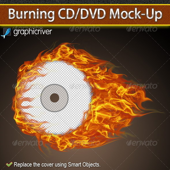 Burning CD/DVD Cover Mockup - Discs Packaging