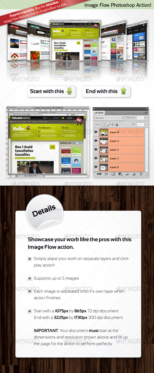 Image Flow Photoshop Action - Utilities Actions