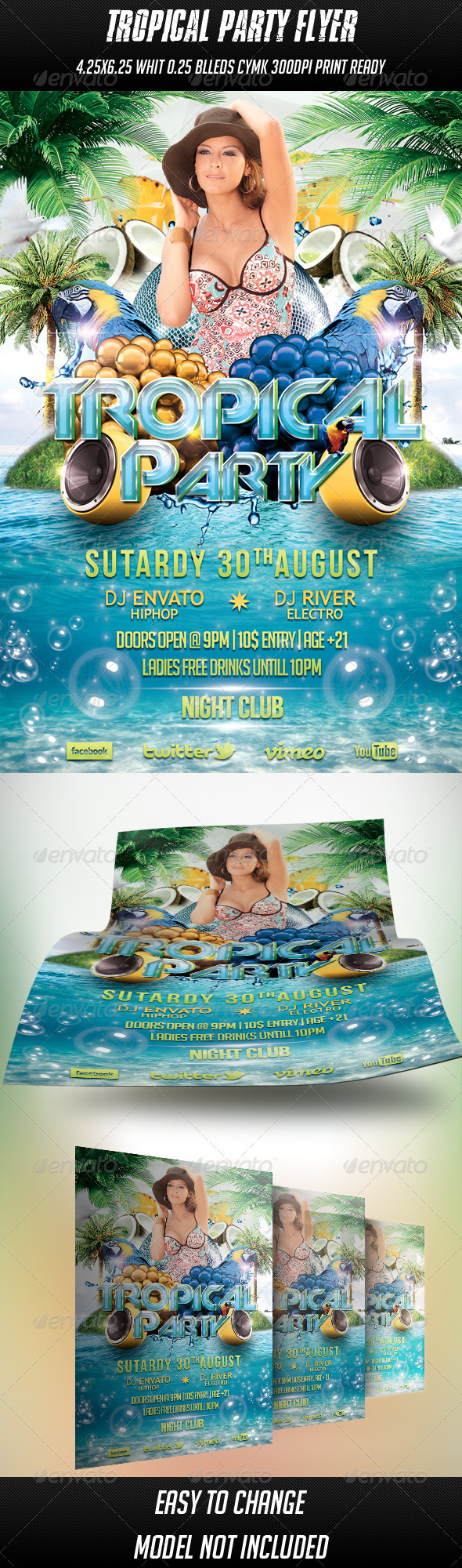Tropical Party Flyer - Events Flyers