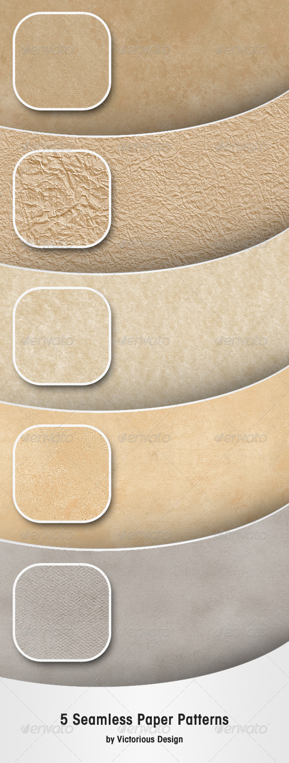 5 Paper Patterns - Textures / Fills / Patterns Illustrator