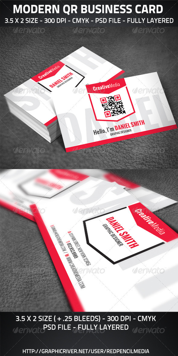 Modern QR Business Card - Creative Business Cards