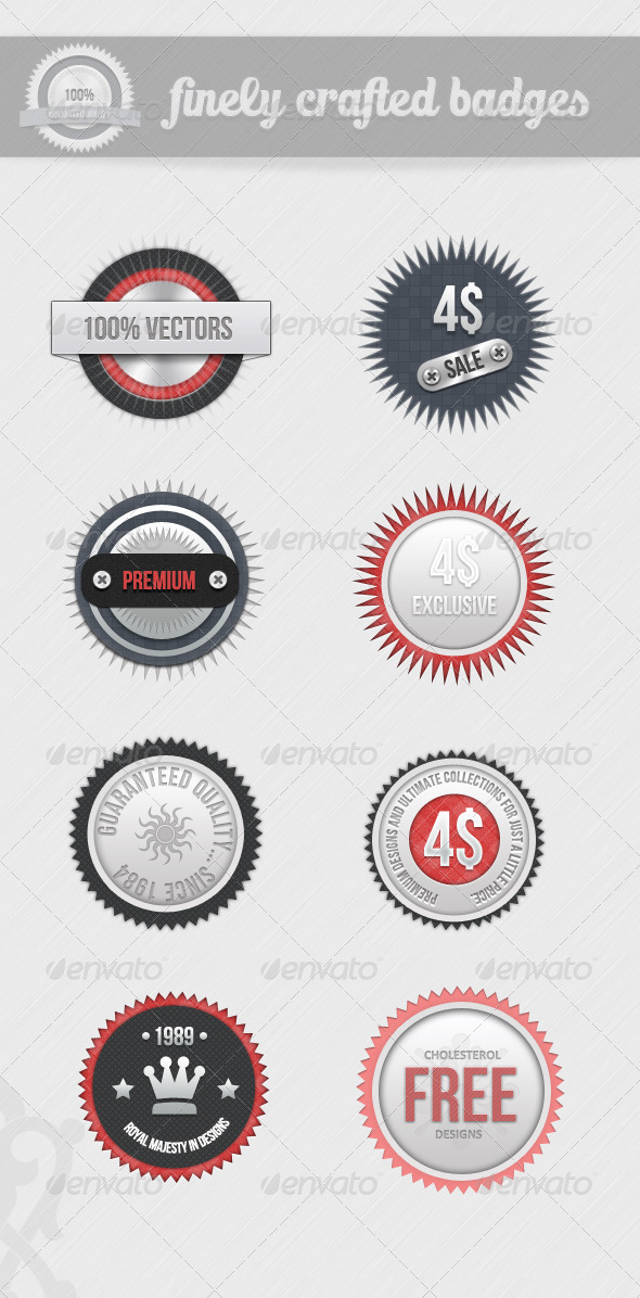Finely Crafted Badges - V2 - Badges & Stickers Web Elements