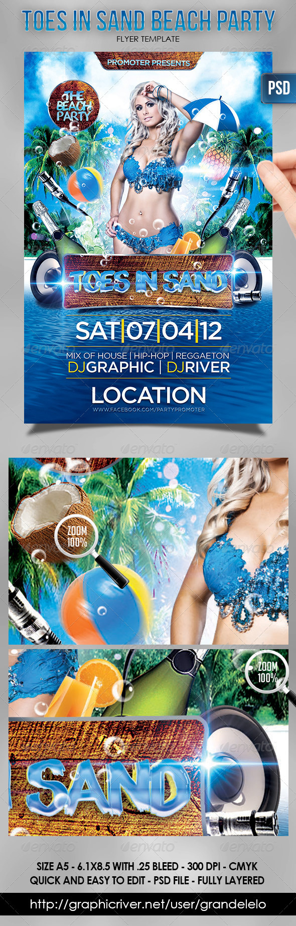 Toes in Sand Flyer - Clubs & Parties Events