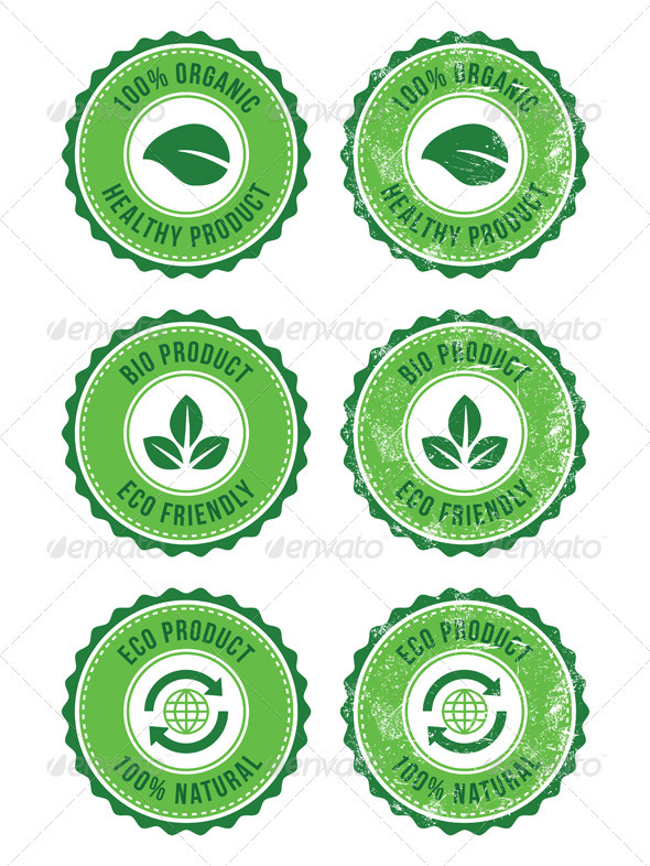 GraphicRiver Green 100% Organic Natural ECO Retro Labels 2870360 GraphicRiver Green 100% Organic Natural ECO Retro Labels 2870360