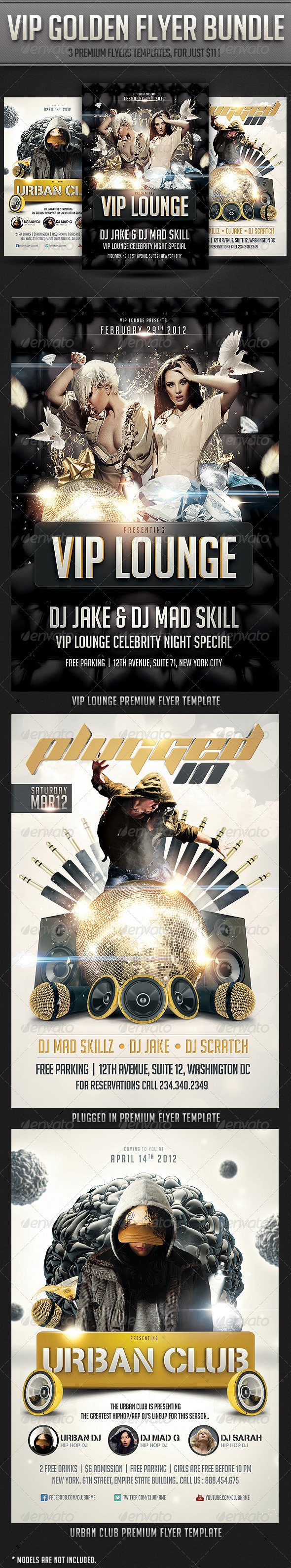 GraphicRiver VIP Golden flyer Bundle 2874156 GraphicRiver VIP Golden flyer Bundle 2874156