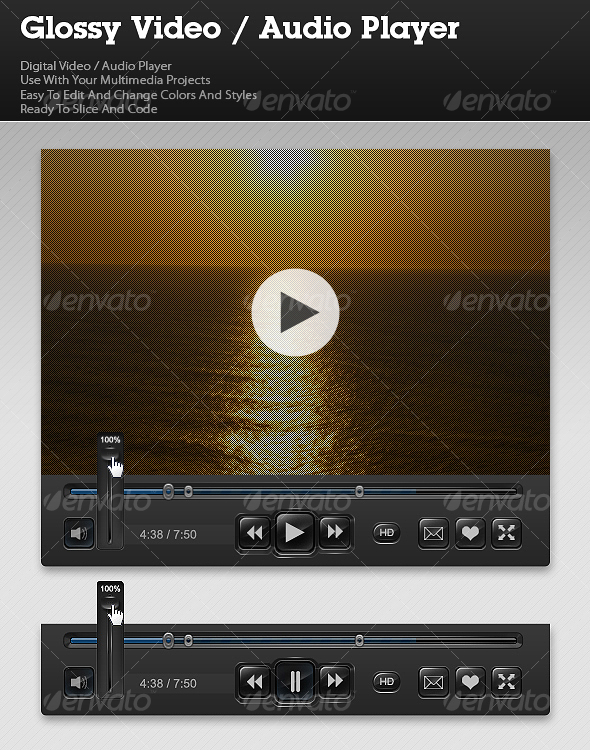 GraphicRiver Glossy Video Audio Player 103361 GraphicRiver Glossy Video Audio Player 103361