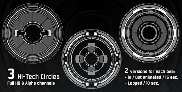 VideoHive 3 Hi-Tech Circles 2882338 VideoHive 3 Hi-Tech Circles 2882338