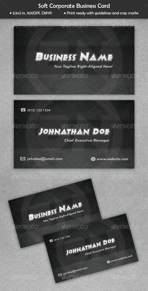 Soft Corporate Business Card - Corporate Business Cards