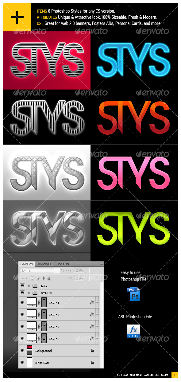 8 Groovy Photoshop Styles - Photoshop Add-ons