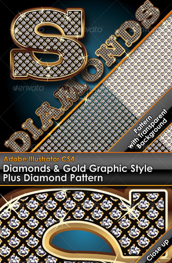 GraphicRiver Diamonds & Gold Graphic Style Plus Diamond Pattern 93818 GraphicRiver Diamonds & Gold Graphic Style Plus Diamond Pattern 93818