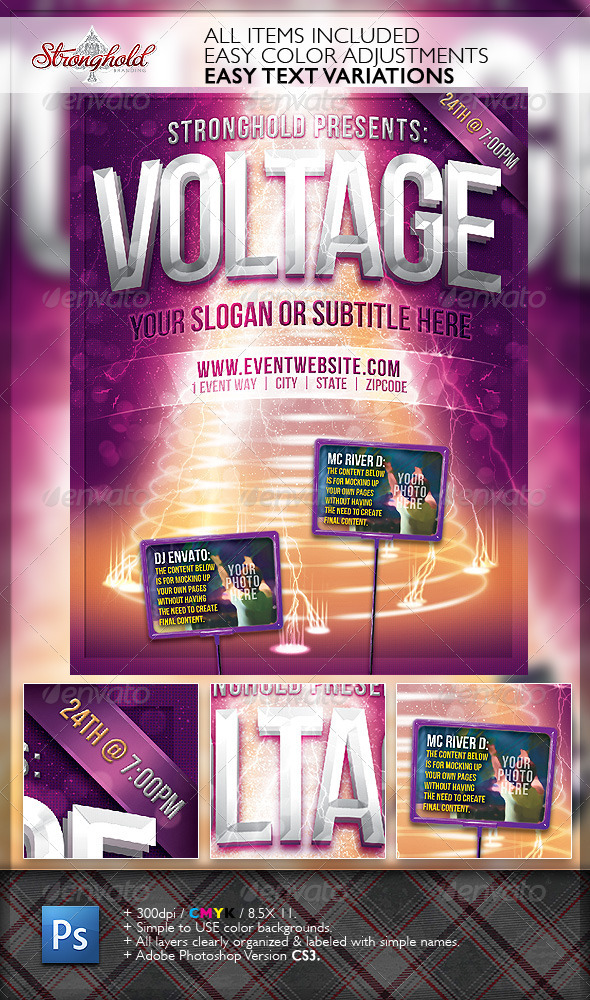 Voltage Party Flyer Template - Events Flyers