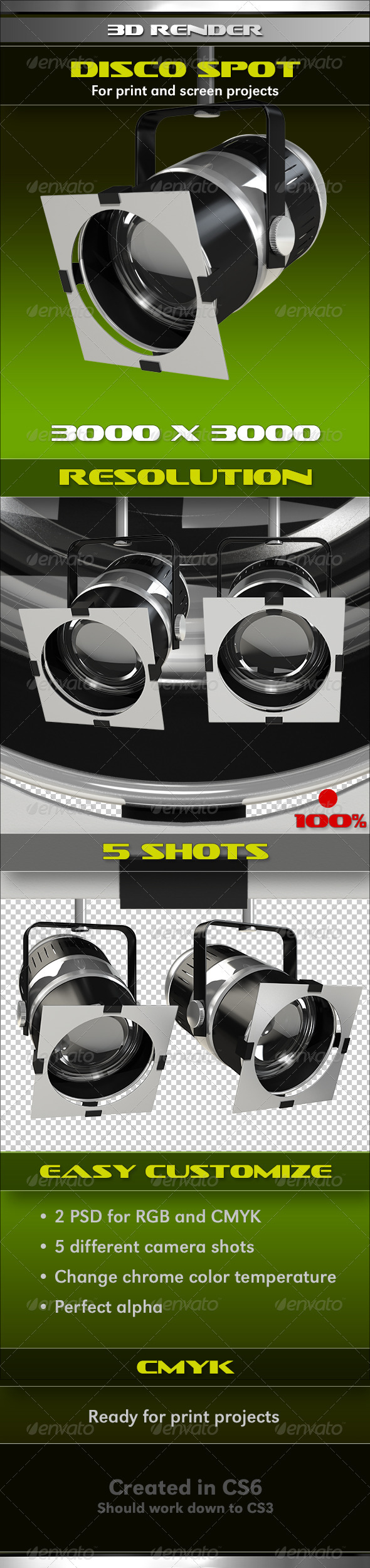 3D Disco Light Spot - Objects 3D Renders