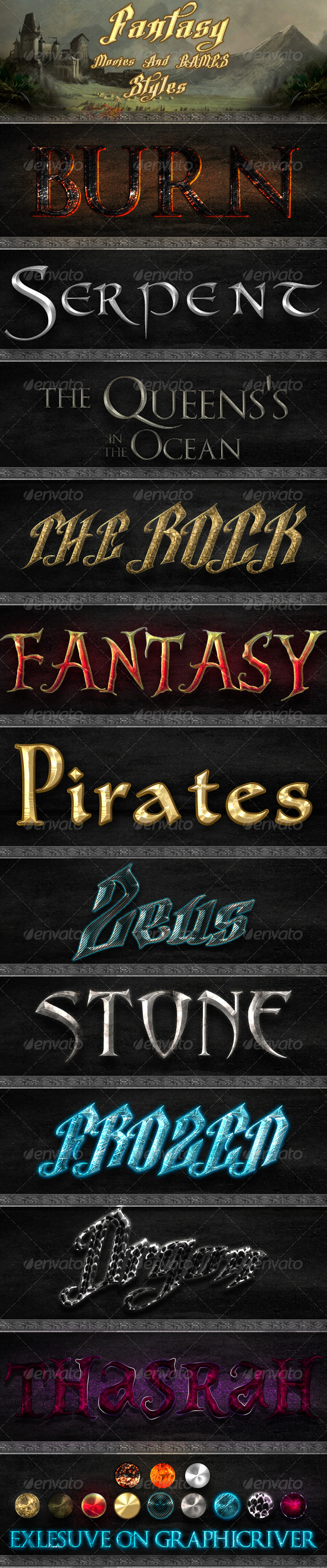 Fantasy Movies And Games Styles - Text Effects Styles