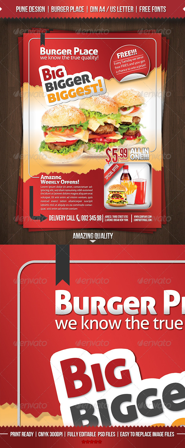 GraphicRiver Burger Place Fast Food Flyer 2906547 GraphicRiver Burger Place Fast Food Flyer 2906547