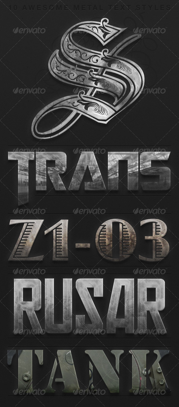 Metal Text Style Pack - Styles Photoshop