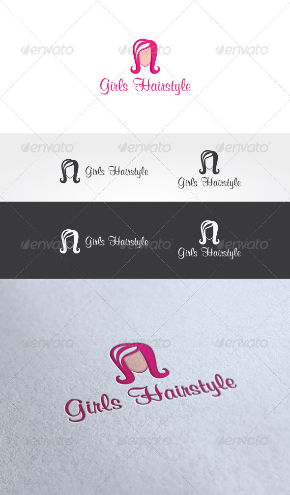 Girls Hairstyle Logo Template - Humans Logo Templates