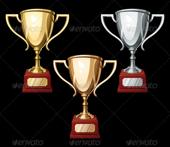 Set of Three Sport Cups - Miscellaneous Vectors