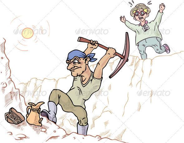Archaeologist and his Assistant - Characters Vectors
