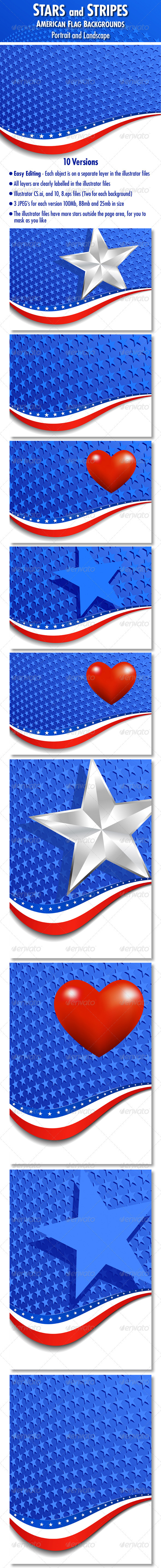 Stars & Stripes American Backgrounds - Backgrounds Decorative
