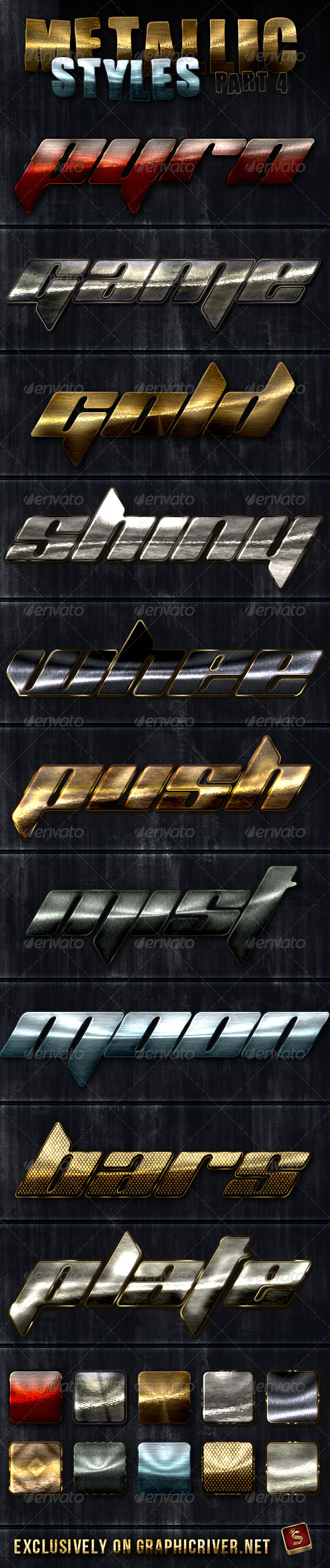 Unique Metallic Styles - Part 4 - Text Effects Styles