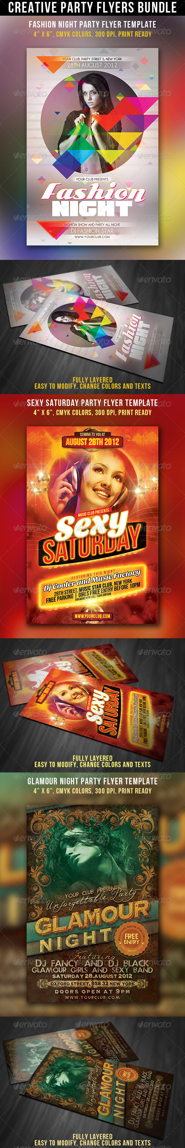Creative Party Flyers Bundle - Clubs & Parties Events