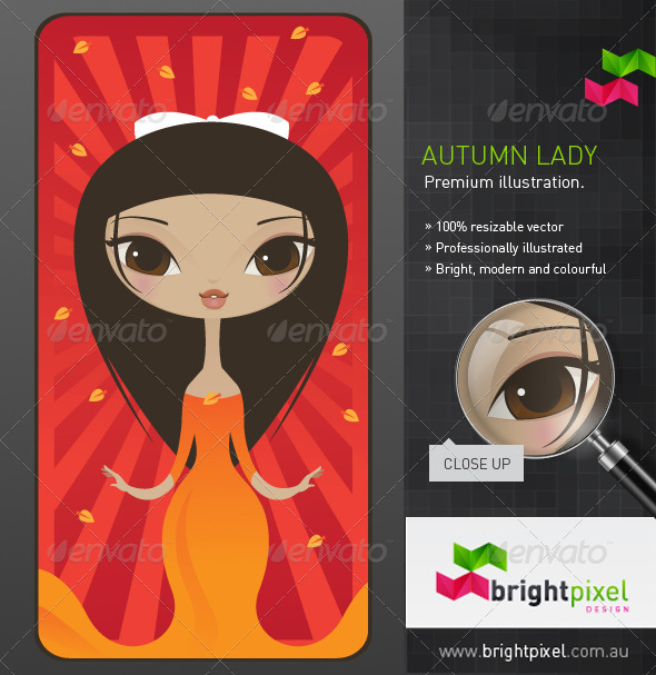 Autumn Lady Illustration - Characters Vectors
