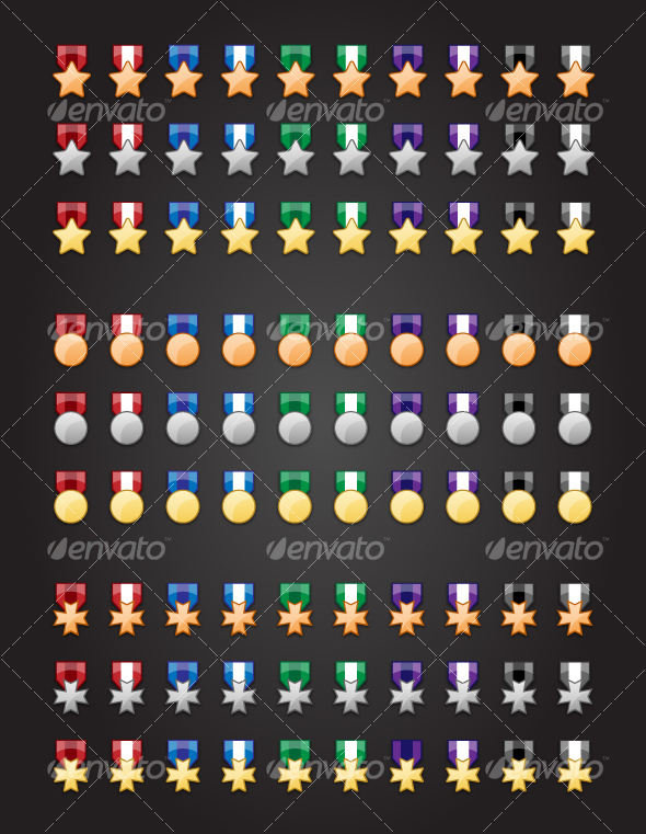 90 Medal Icons - Man-made objects Objects