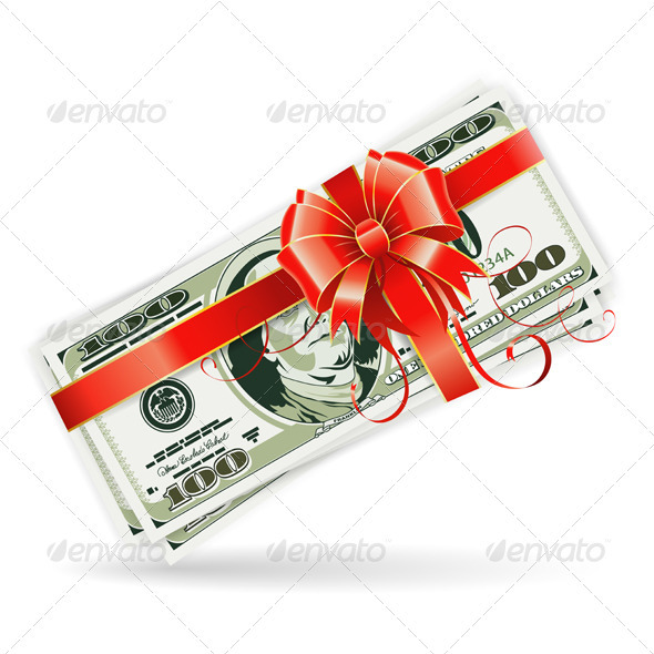 Dollar Bills with Ribbon and Bow - Concepts Business