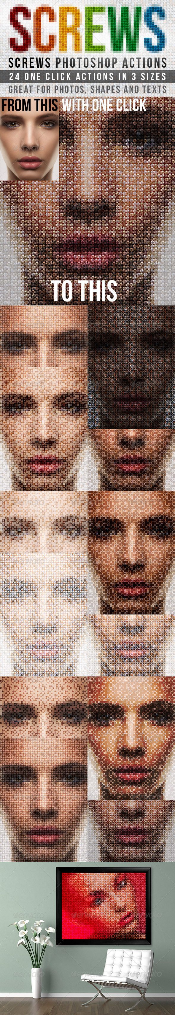 Screws Photoshop Actions - Photo Effects Actions