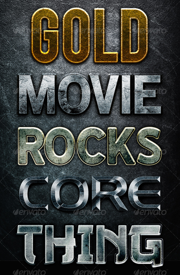 5 Cinematic Layer Styles - Text Effects Styles