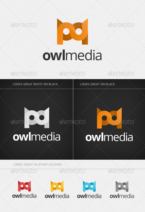 Modern Owl Media Logo - Vector Abstract