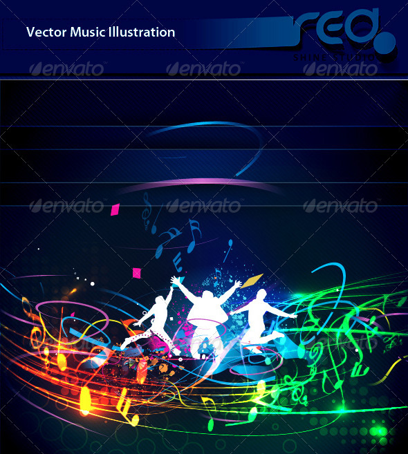 Dance Party Vector Template Design_6 - People Characters