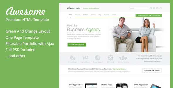 ThemeForest Awesome One Page Business Template 2941947 ThemeForest Awesome One Page Business Template 2941947