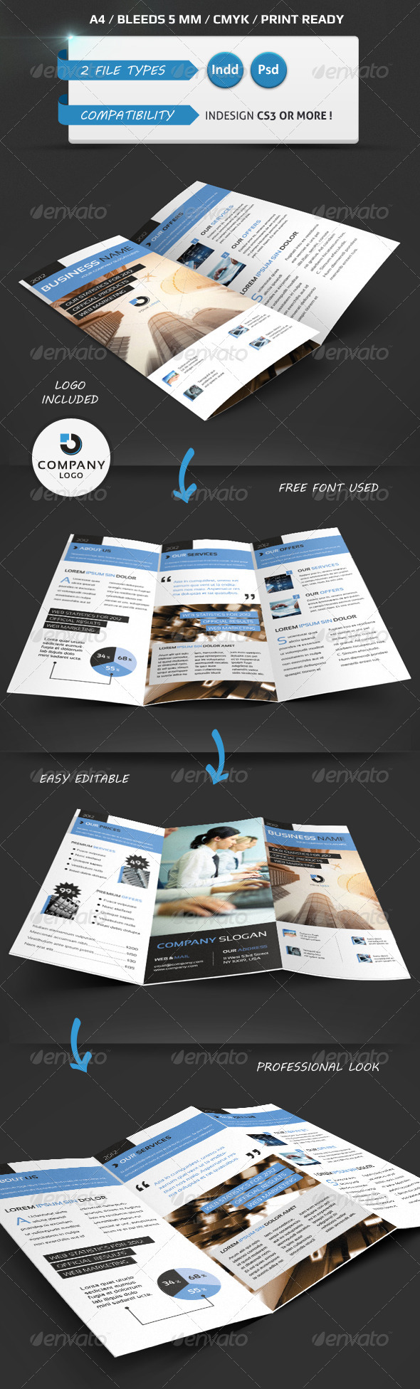 GraphicRiver Modern Trifold Brochure A4 2967231 GraphicRiver Modern Trifold Brochure A4 2967231