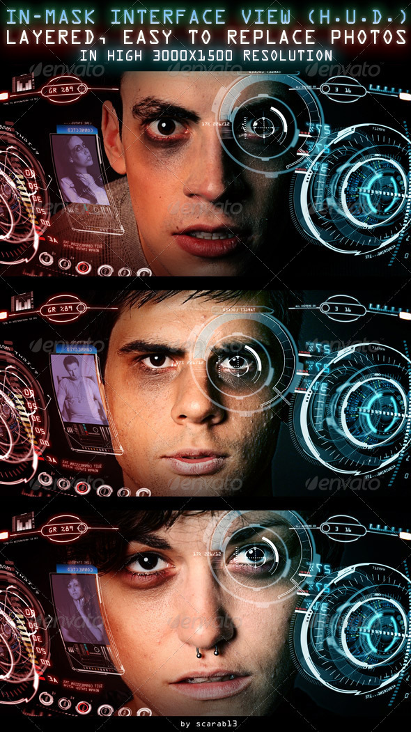 In-Mask Interface View HUD - Tech / Futuristic Backgrounds