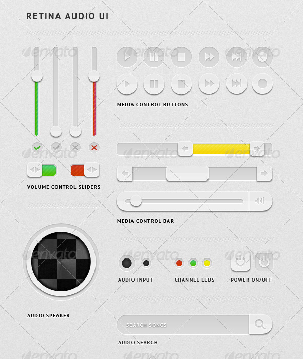 Retina Audio UI - User Interfaces Web Elements