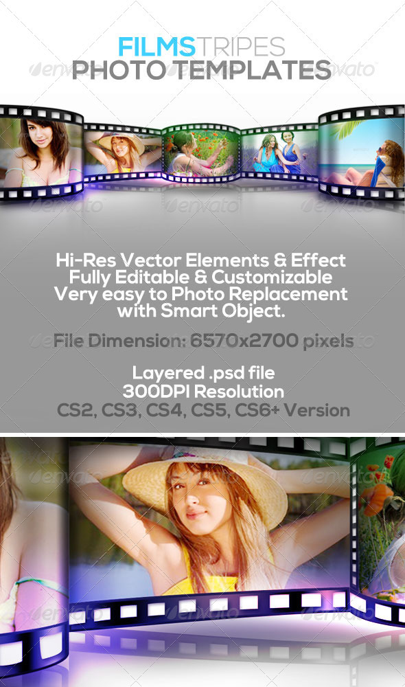 Film Stripes Photo Templates - Tech / Futuristic Photo Templates